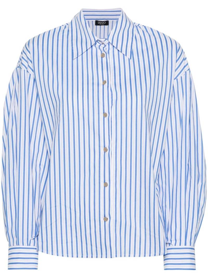 LIU JO striped cotton shirt - Blue von LIU JO