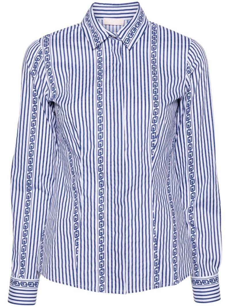 LIU JO striped cotton shirt - Blue von LIU JO