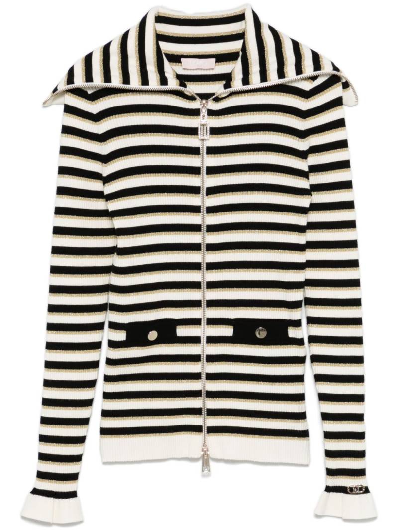 LIU JO striped knit cardigan - Black von LIU JO