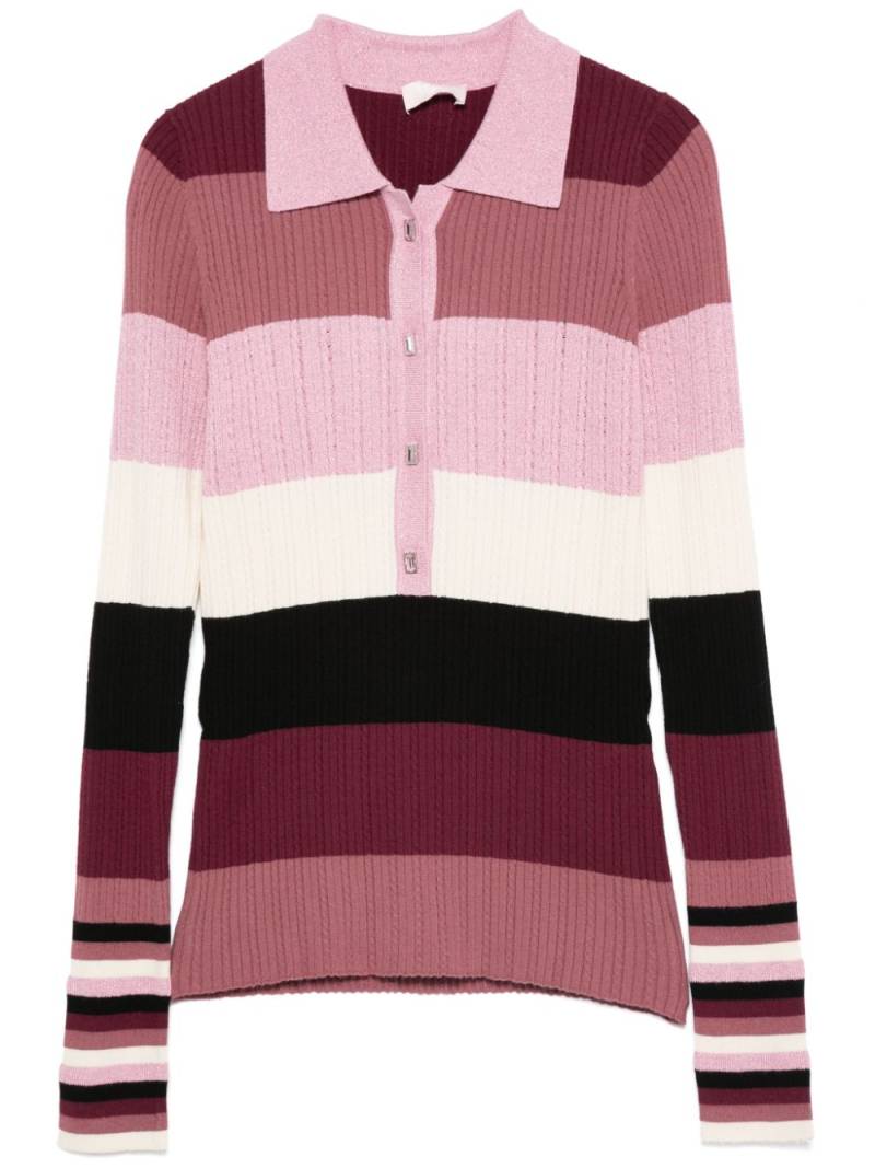 LIU JO striped polo top - Pink von LIU JO