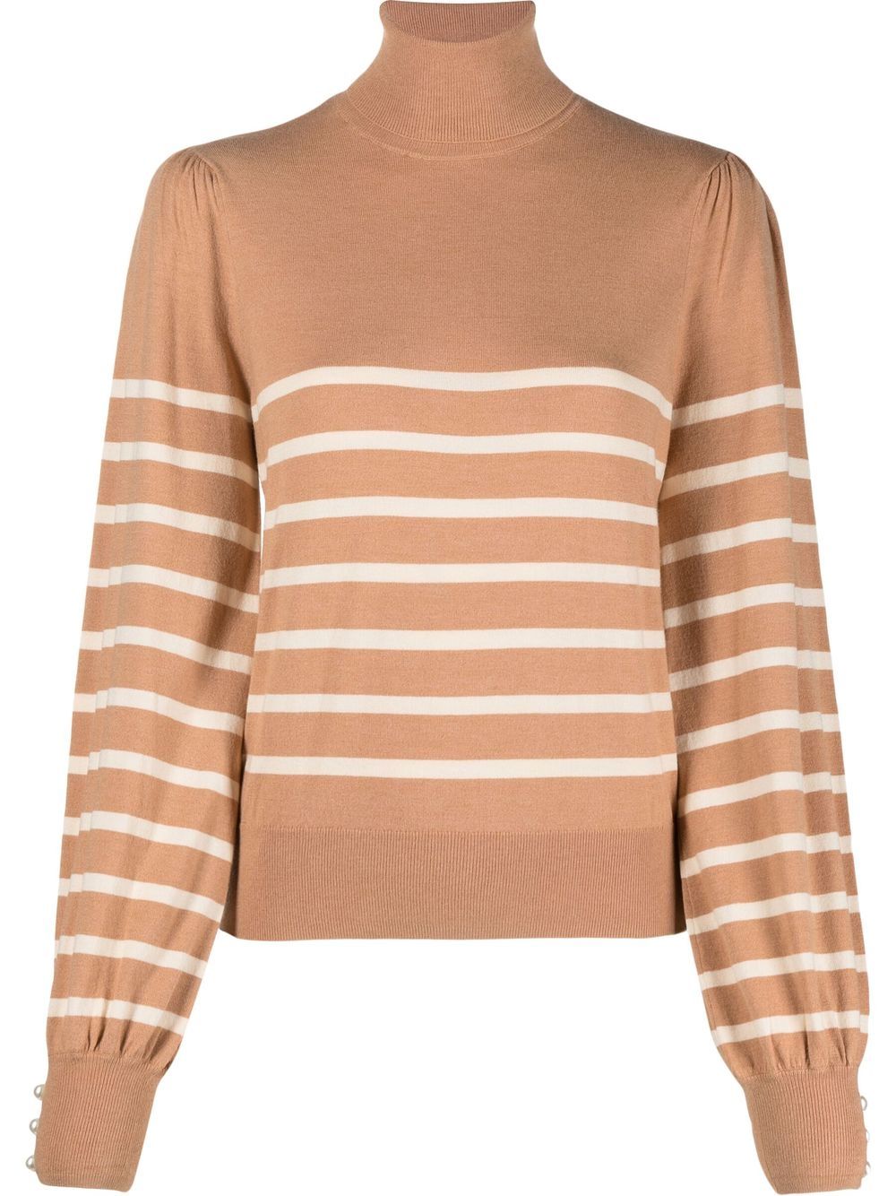 LIU JO striped roll-neck jumper - Neutrals von LIU JO