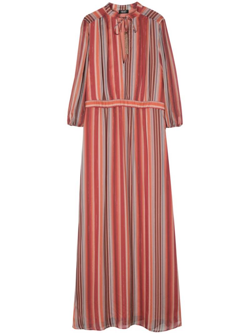 LIU JO striped split-neck maxi dress - Red von LIU JO