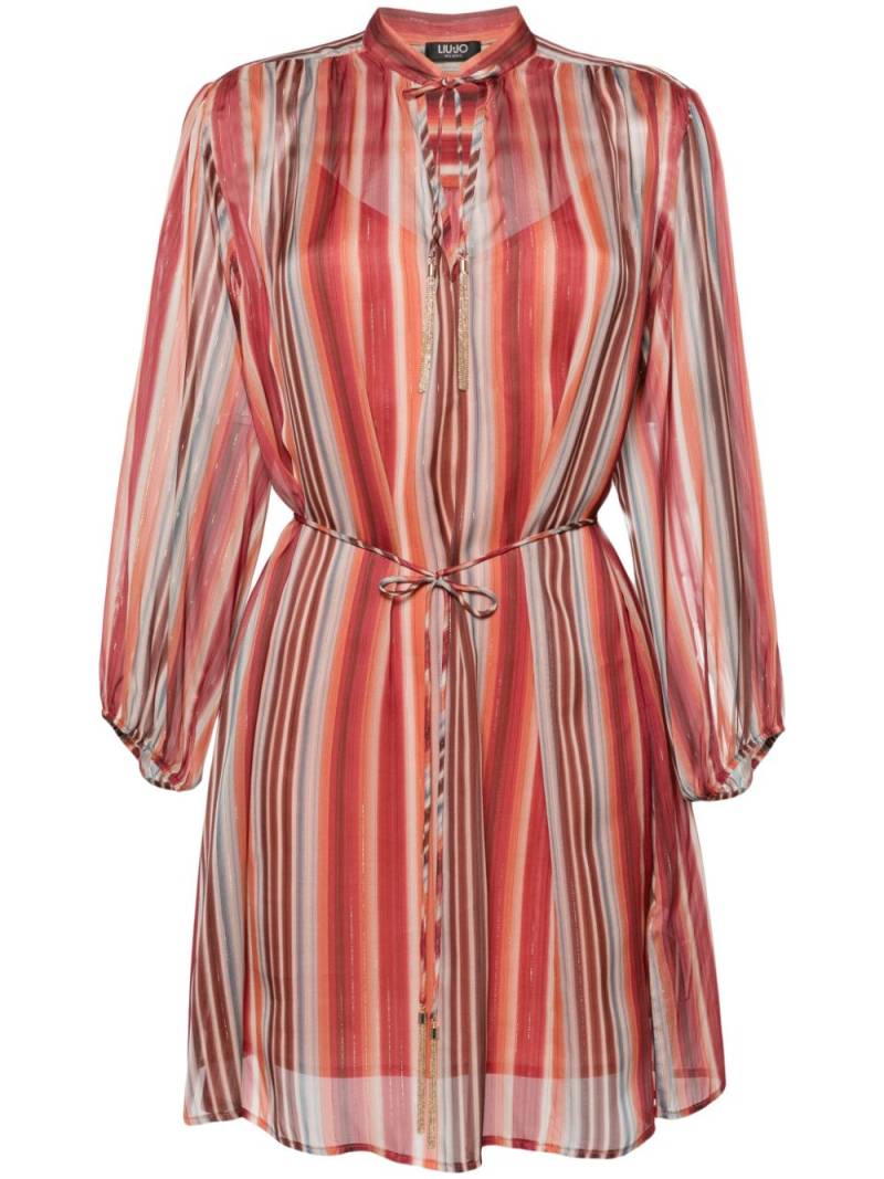 LIU JO striped split-neck minidress - Red von LIU JO