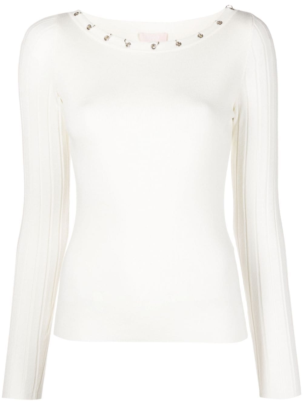 LIU JO stud-embellished boat-neck topstud-embellished boat-neck top - White von LIU JO