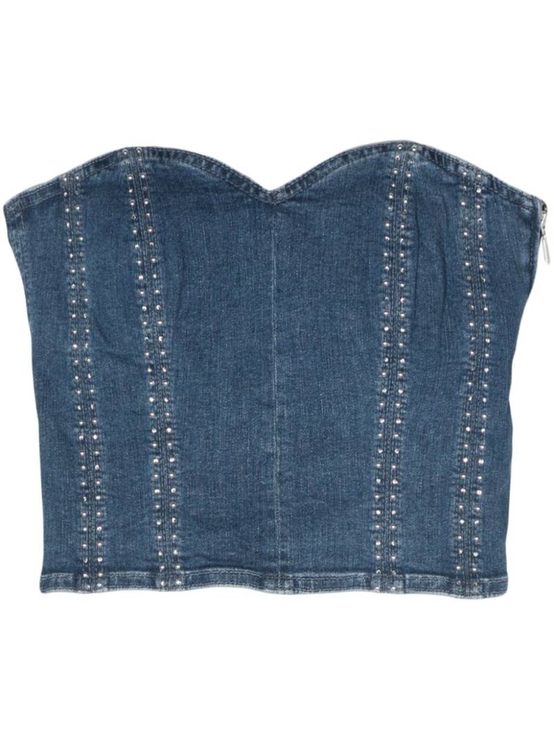 LIU JO stud-embellished cropped top - Blue von LIU JO