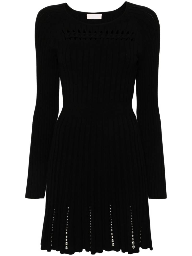 LIU JO stud-embellished ribbed-knit mini dress - Black von LIU JO