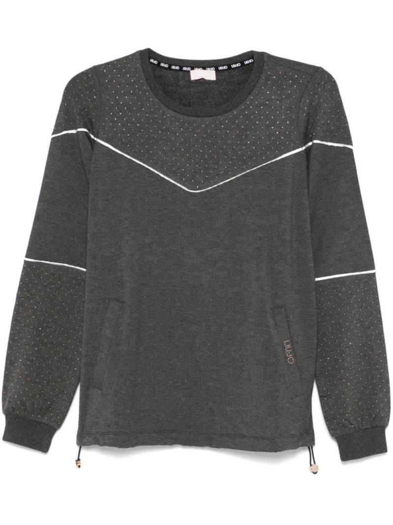 LIU JO studded crew-neck sweatshirt - Grey von LIU JO