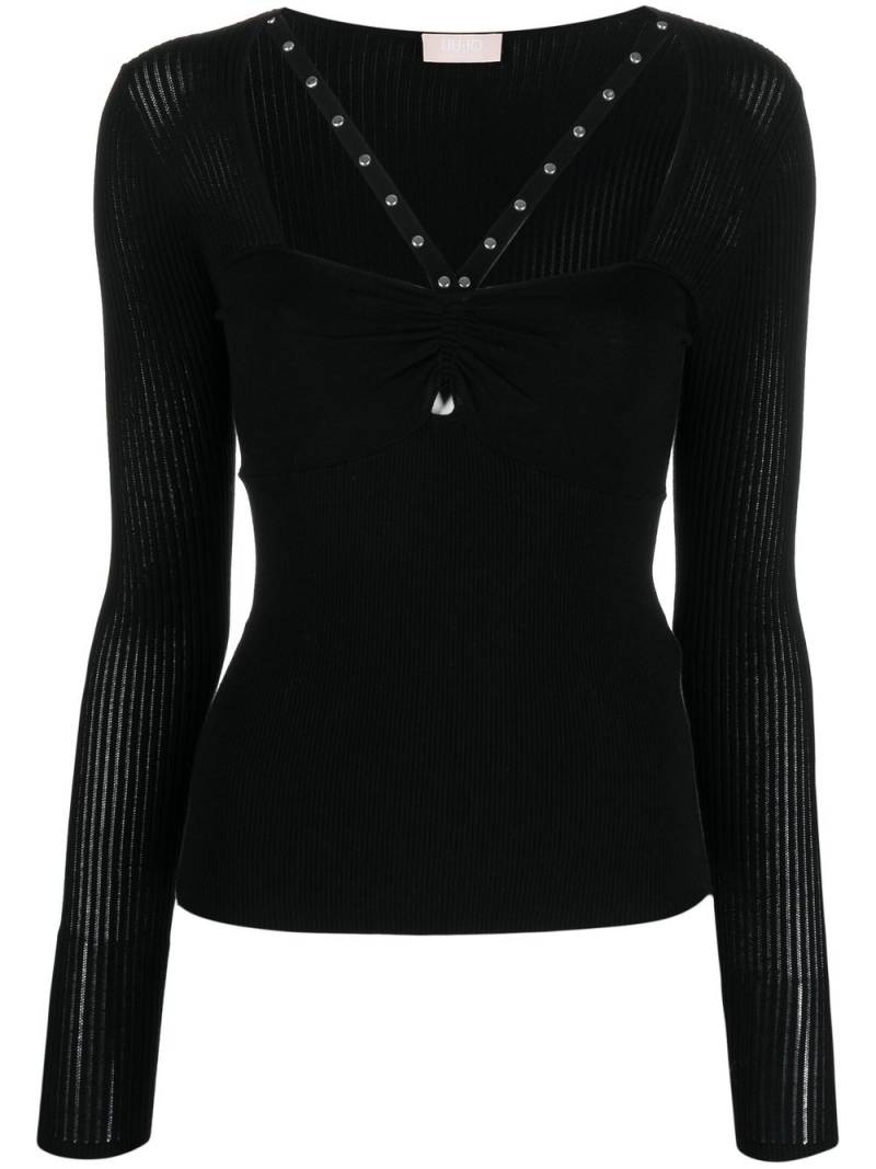 LIU JO sweetheart-neck knitted top - Black von LIU JO