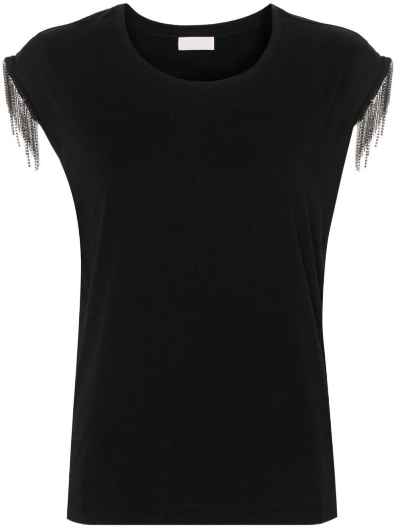 LIU JO tassel-detail T-shirt - Black von LIU JO