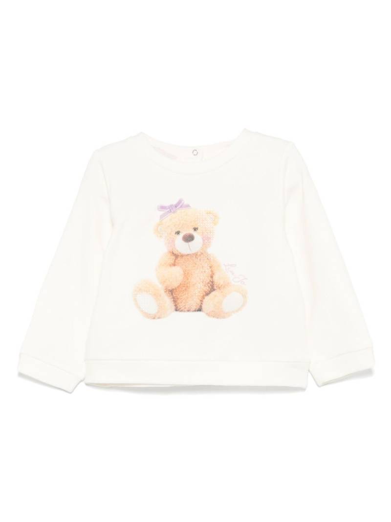 LIU JO teddy bear-print sweatshirt - White von LIU JO