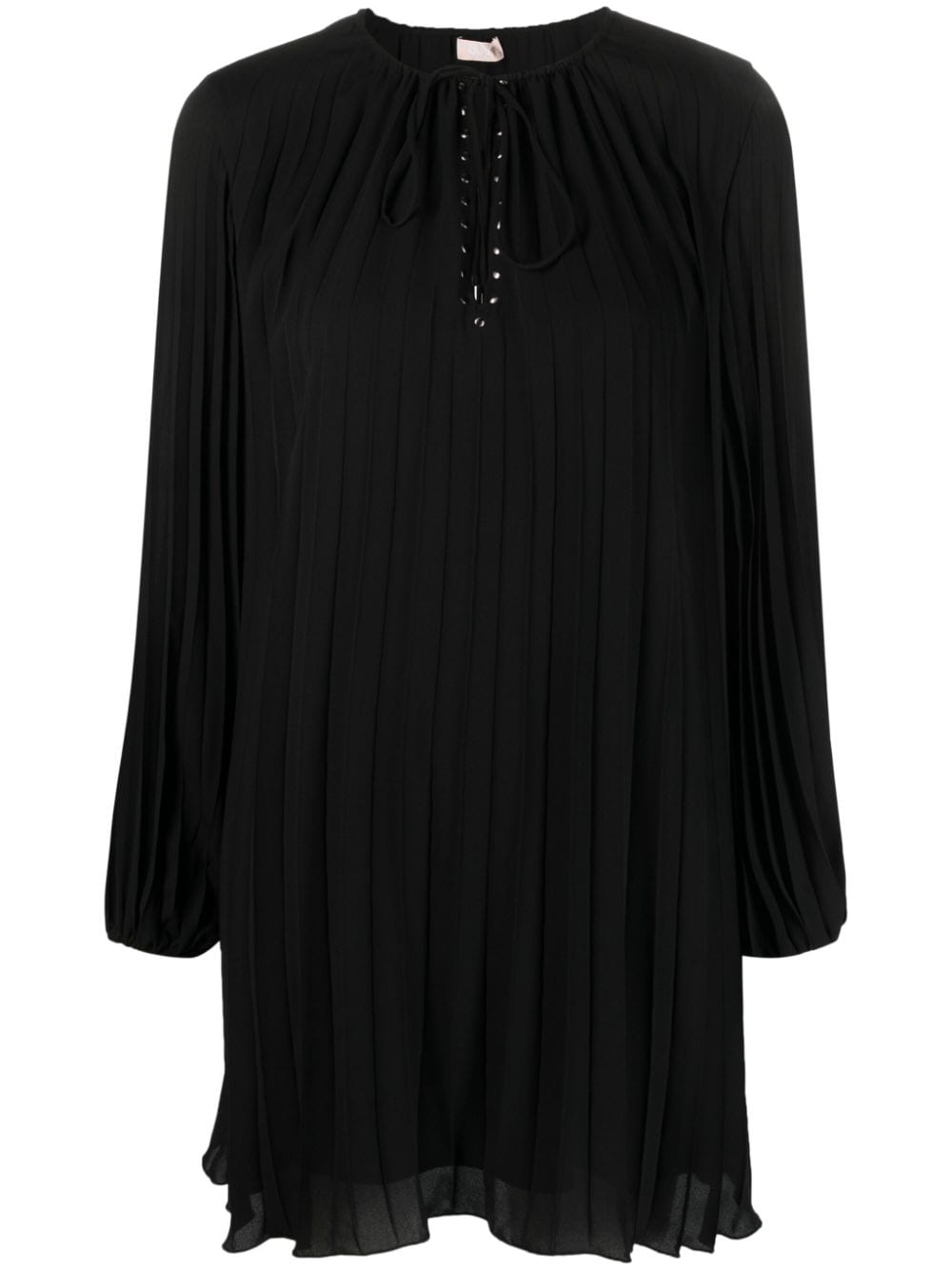 LIU JO tie-fastening crepe pleated minidress - Black von LIU JO
