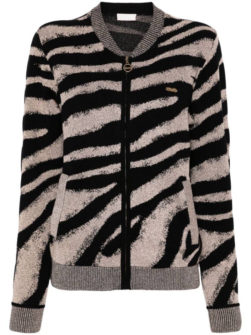 LIU JO zebra-jacquard cardigan - Black von LIU JO