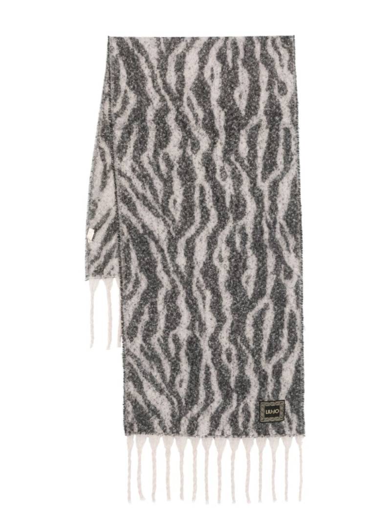 LIU JO zebra-pattern scarf - Grey von LIU JO