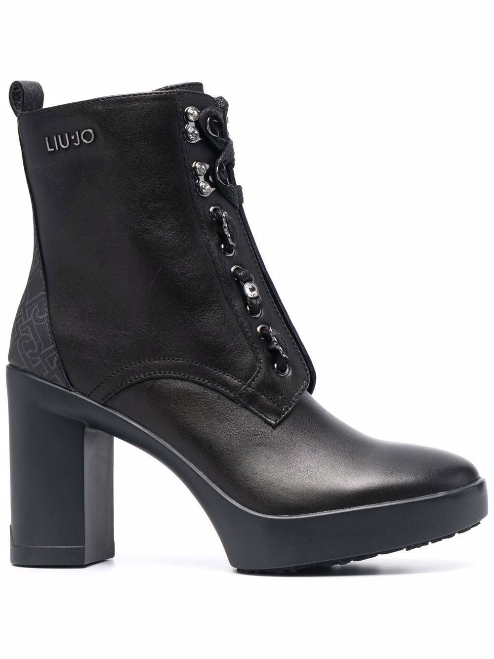 LIU JO zip-up heeled leather boots - Black von LIU JO