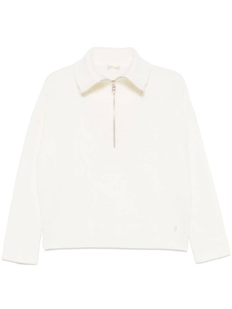 LIU JO zip-up wool sweater - White von LIU JO