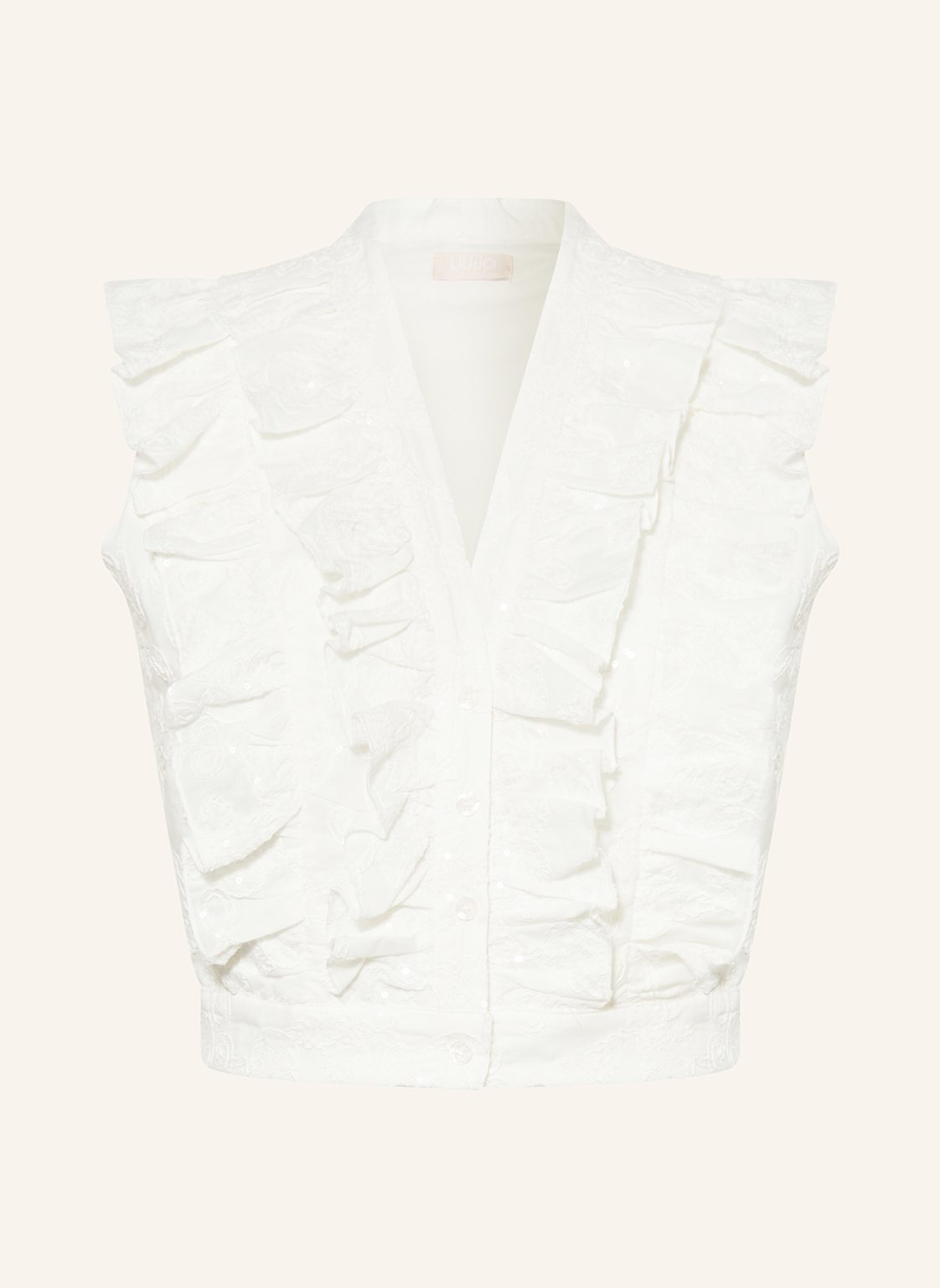 Liu Jo Cropped-Blusentop Mit Pailletten weiss Liu Jo Cropped-Blusentop Mit Pailletten weiss von LIU JO
