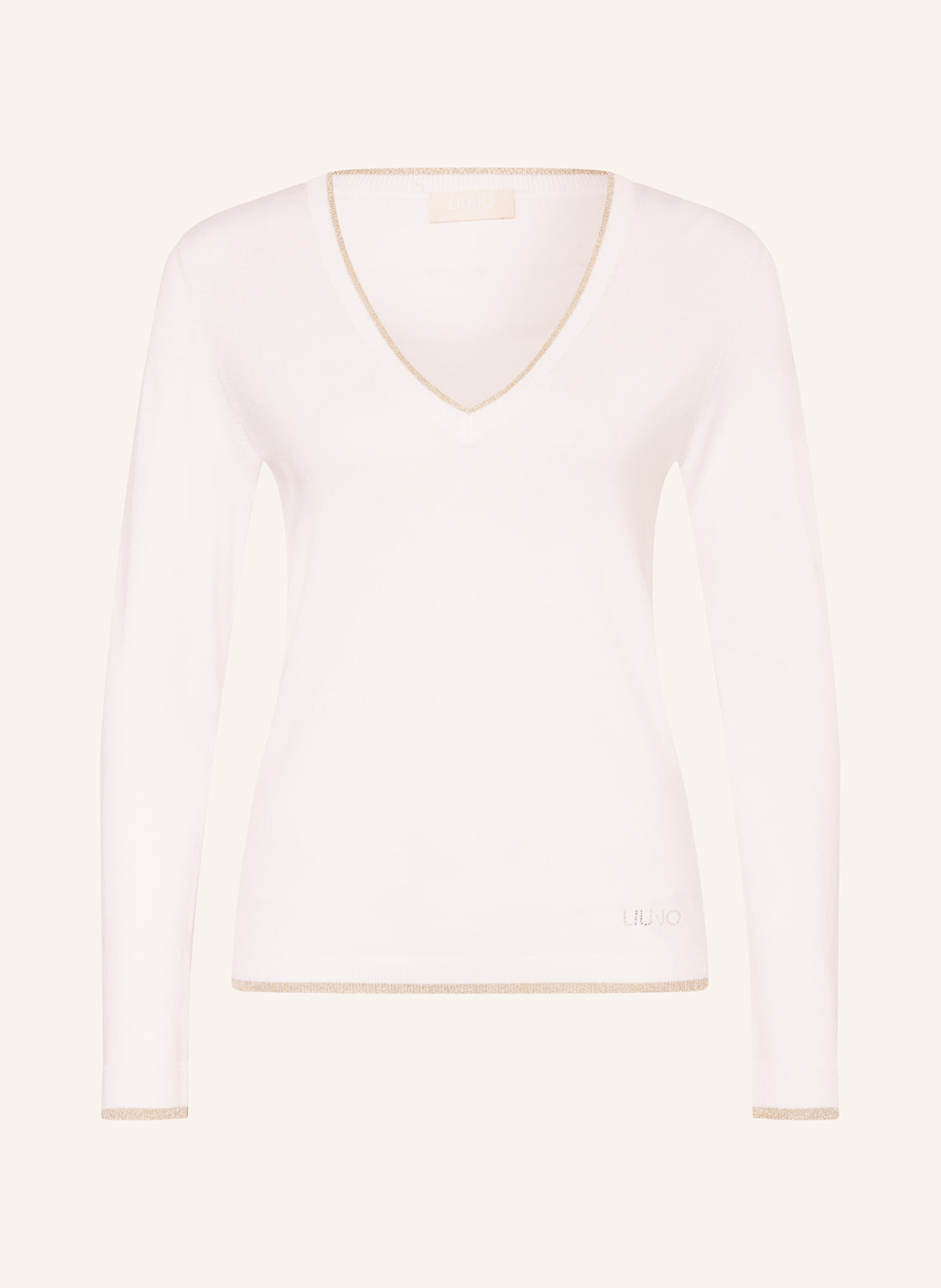 Liu Jo Pullover Mit Glitzergarn Und Schmucksteinen weiss Liu Jo Pullover Mit Glitzergarn Und Schmucksteinen weiss von LIU JO