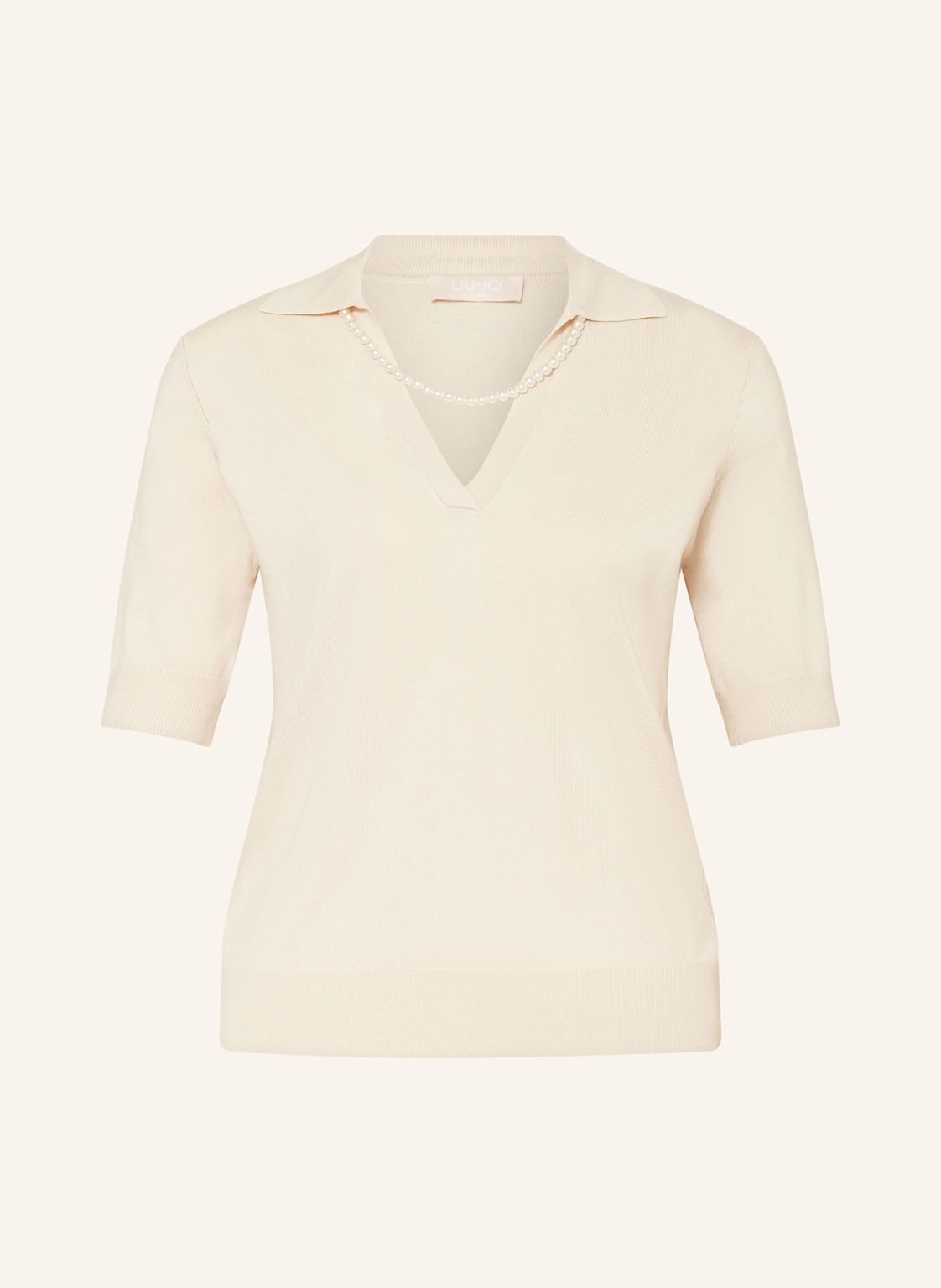 Liu Jo Strick-Poloshirt Mit Schmuckperlen beige Liu Jo Strick-Poloshirt Mit Schmuckperlen beige von LIU JO