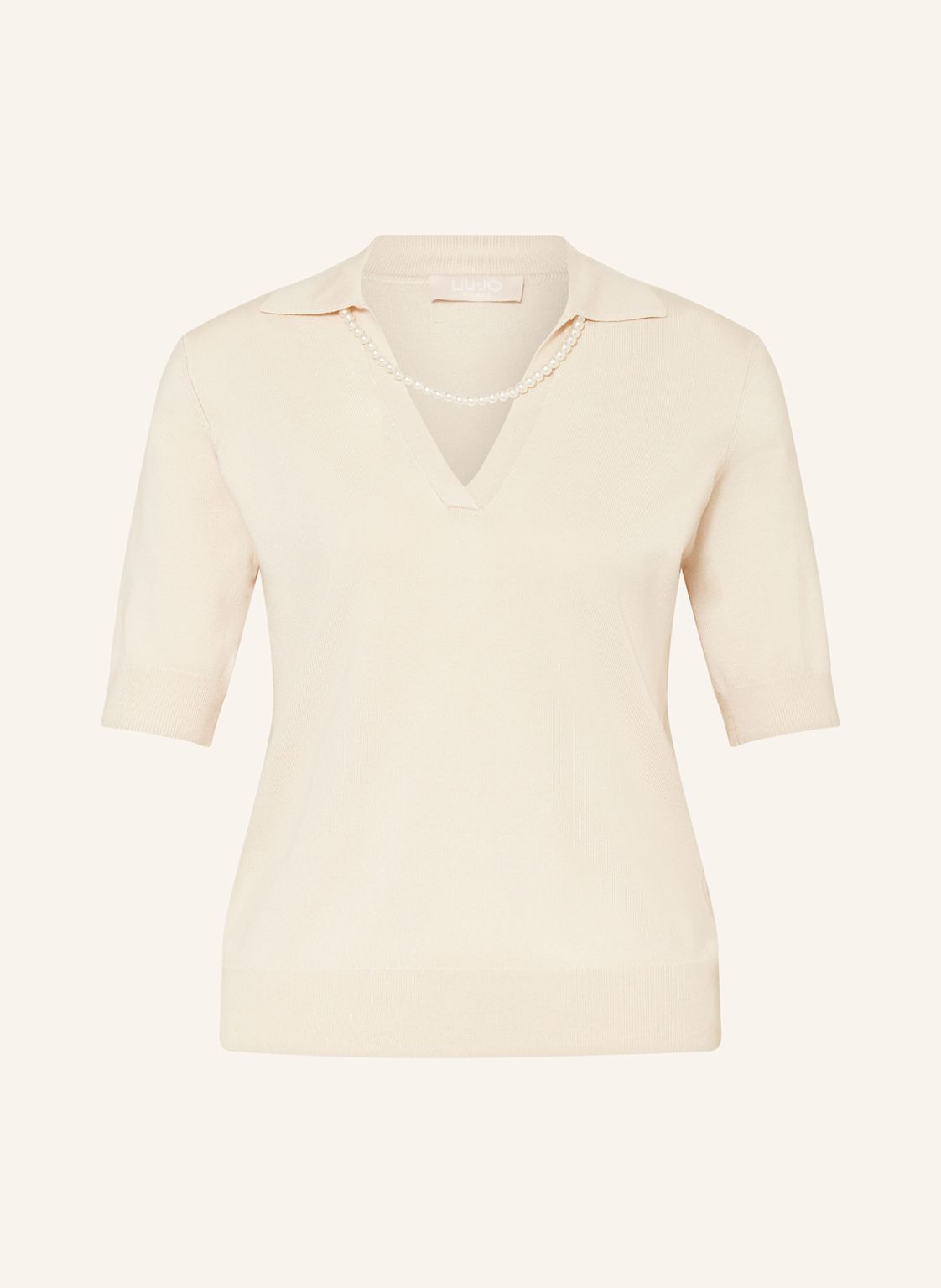 Liu Jo Strick-Poloshirt Mit Schmuckperlen beige von LIU JO