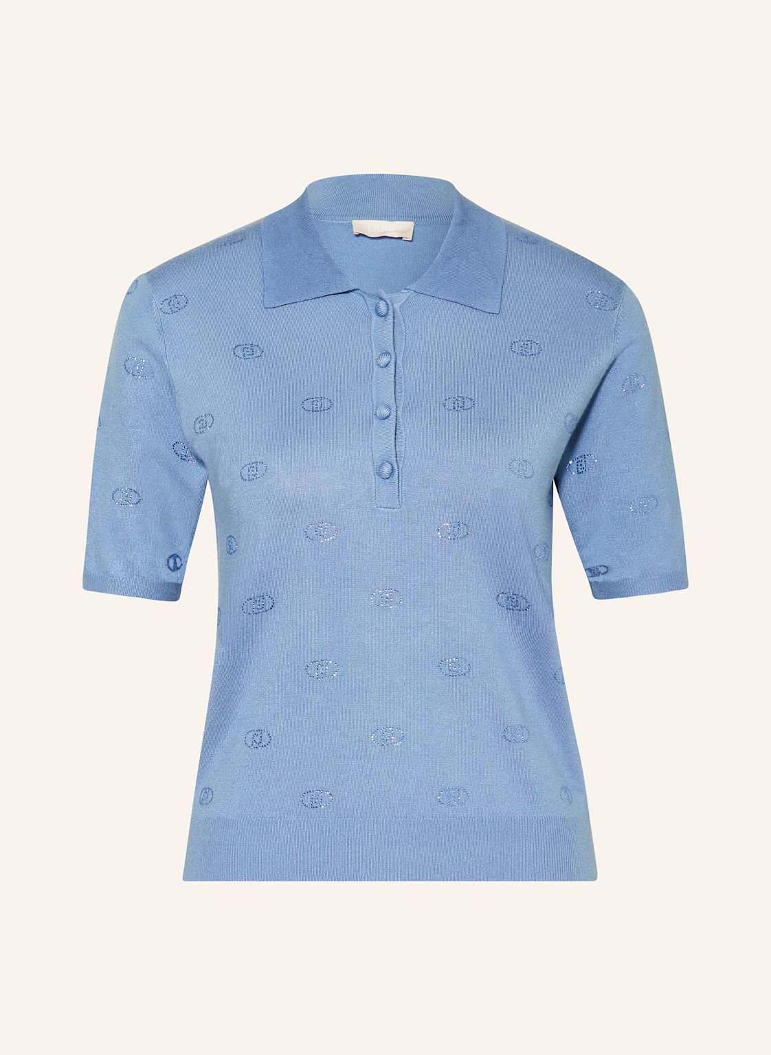 Liu Jo Strick-Poloshirt Mit Schmucksteinen blau Liu Jo Strick-Poloshirt Mit Schmucksteinen blau von LIU JO