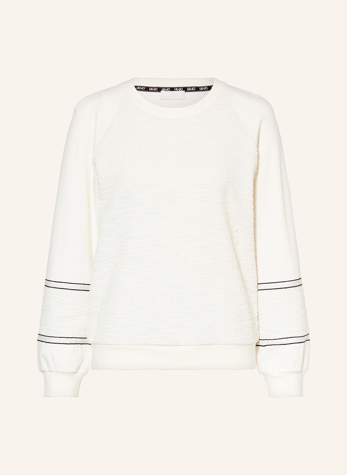 Liu Jo Sweatshirt Im Materialmix Und Glitzergarn weiss Liu Jo Sweatshirt Im Materialmix Und Glitzergarn weiss von LIU JO