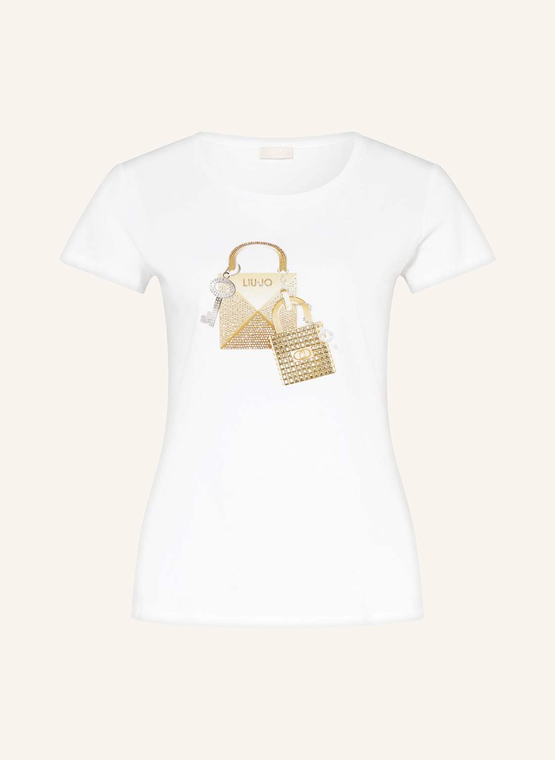 Liu Jo T-Shirt Mit Nieten Und Schmucksteinen weiss Liu Jo T-Shirt Mit Nieten Und Schmucksteinen weiss von LIU JO