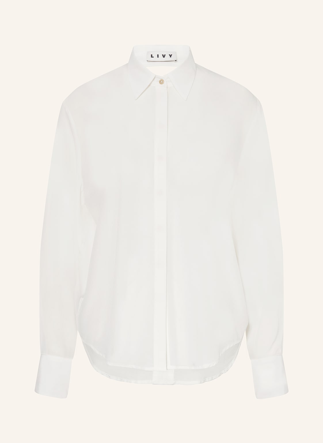 Livy Lounge-Shirt Romy Aus Seide Mit Cut-Out weiss von LIVY