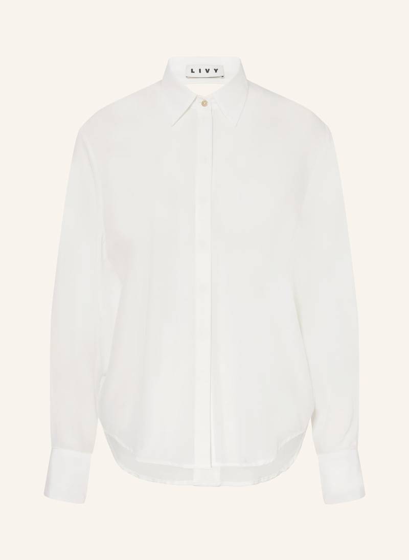 Livy Lounge-Shirt Romy Aus Seide Mit Cut-Out weiss von LIVY