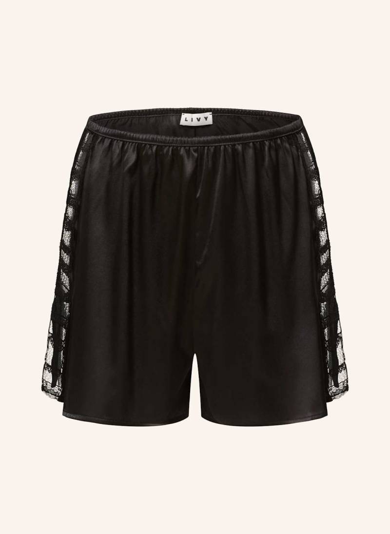 Livy Lounge-Shorts Aus Seide schwarz von LIVY