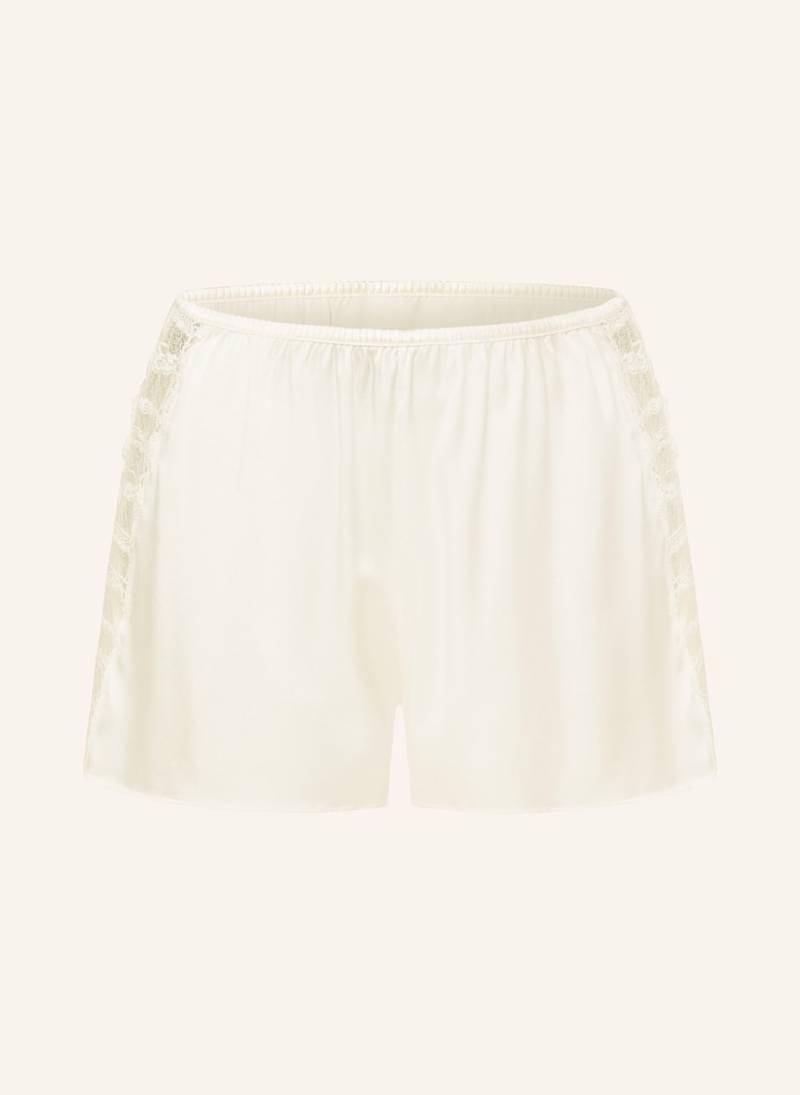 Livy Lounge-Shorts Murmure Aus Seide weiss von LIVY