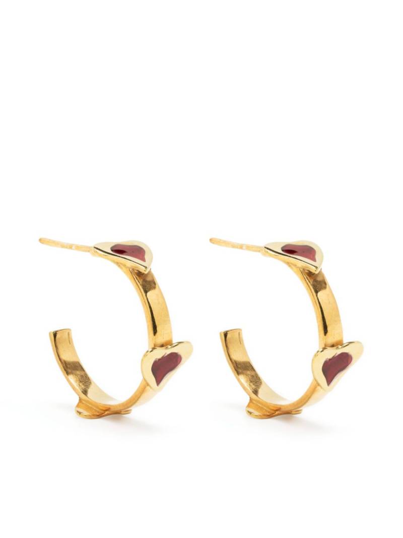 LIYA heart-detail brass hoop earrings - Gold von LIYA