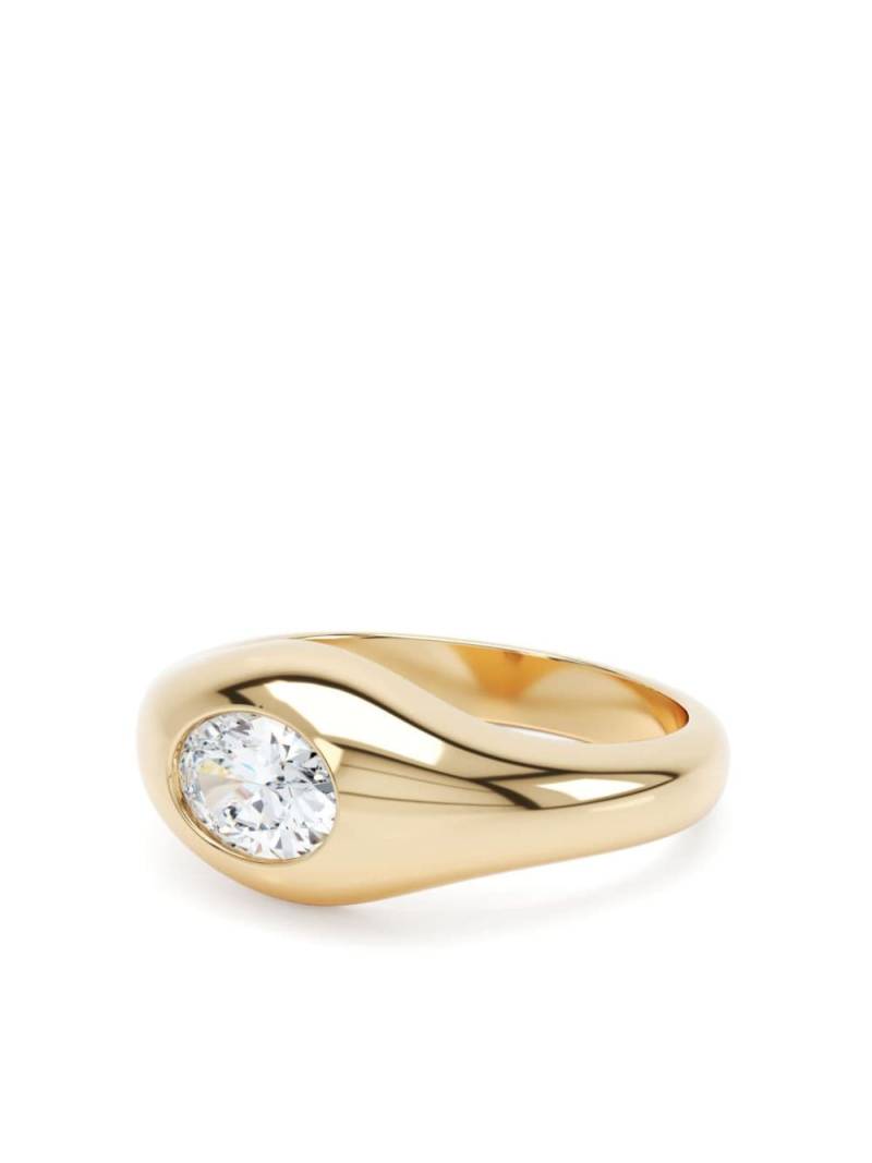 LOEV 18kt recycled yellow gold diamond signet ring von LOEV