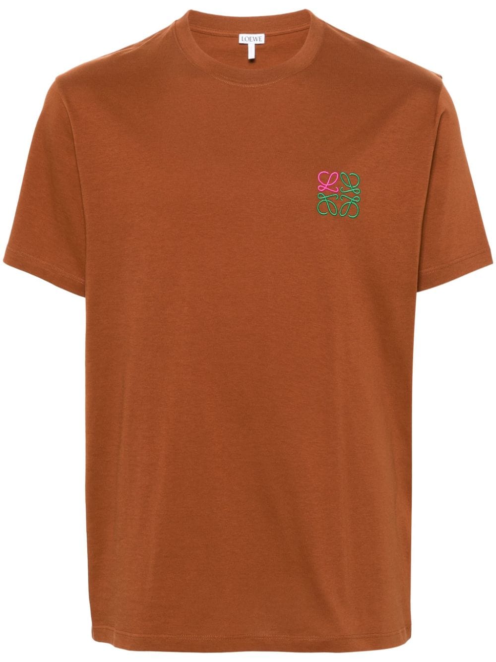 LOEWE Anagram-embroidered cotton T-shirt - Brown von LOEWE