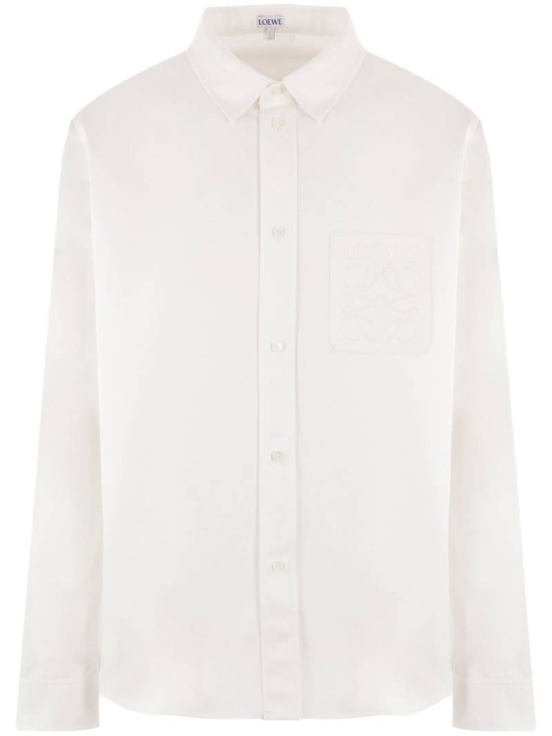 LOEWE Anagram-embroidered cotton shirt - White von LOEWE