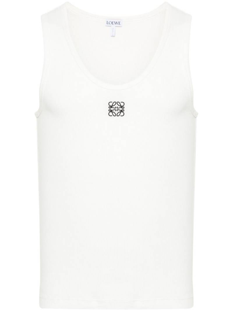 LOEWE Anagram-embroidered cotton tank top - White von LOEWE