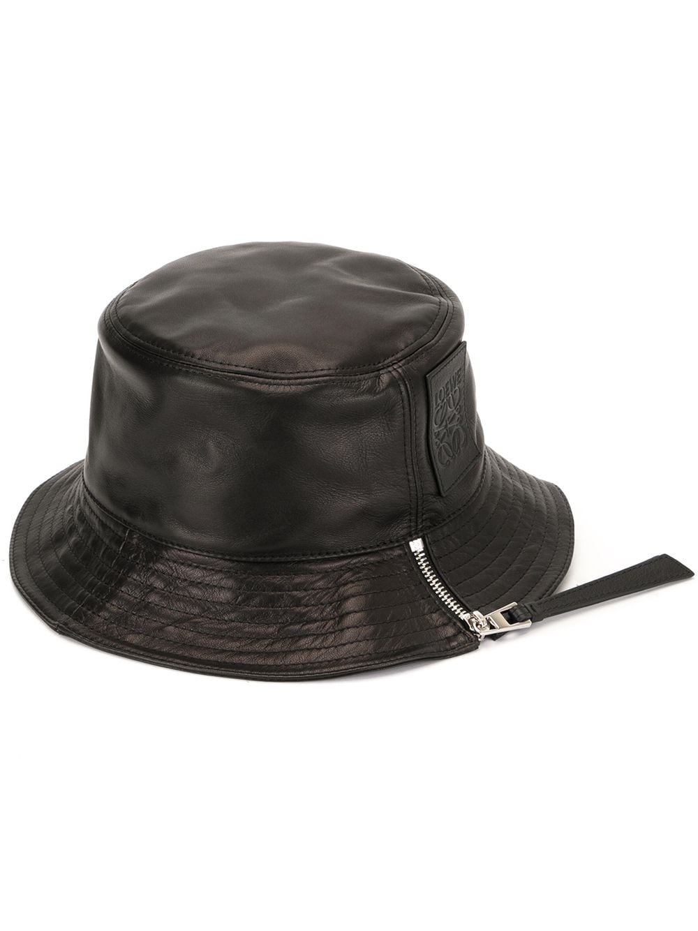 LOEWE Anagram leather bucket hat - Black von LOEWE