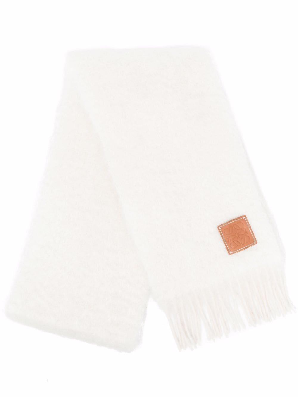 LOEWE Anagram patch fringed scarf - Neutrals von LOEWE