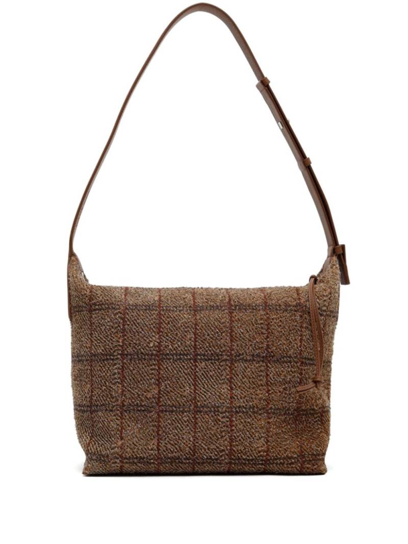 LOEWE Cubi shoulder tartan bag - Brown von LOEWE