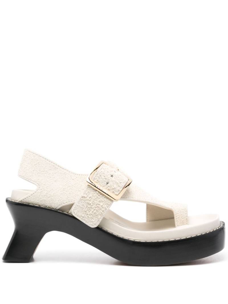 LOEWE Ease 90mm suede sandals - Neutrals von LOEWE