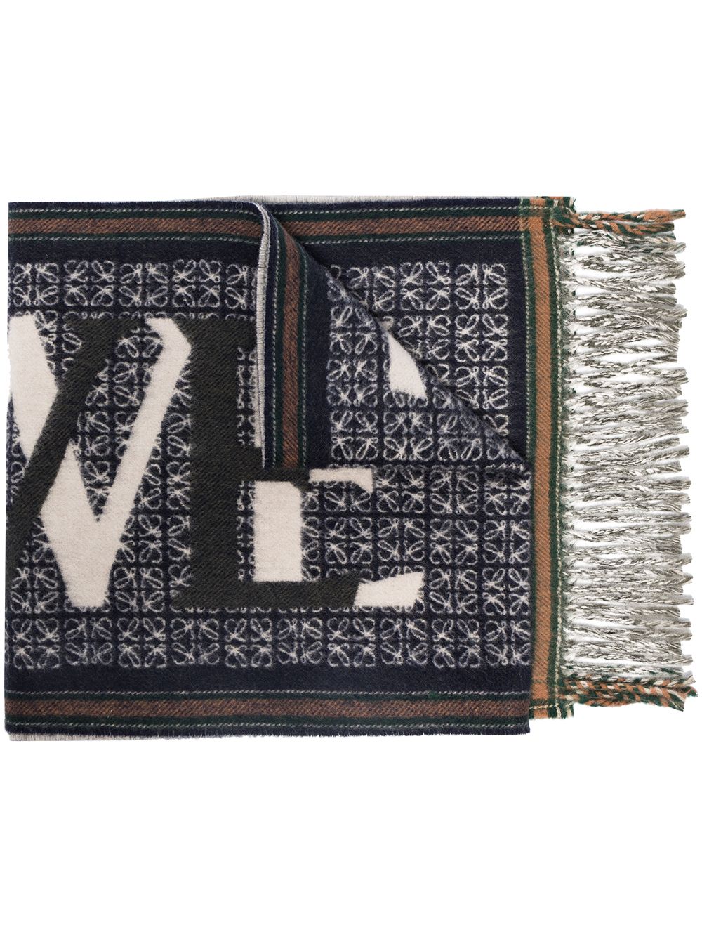 LOEWE Love jacquard scarf - Blue von LOEWE