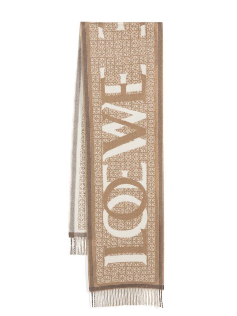 LOEWE Love wool-blend scarf - Neutrals von LOEWE