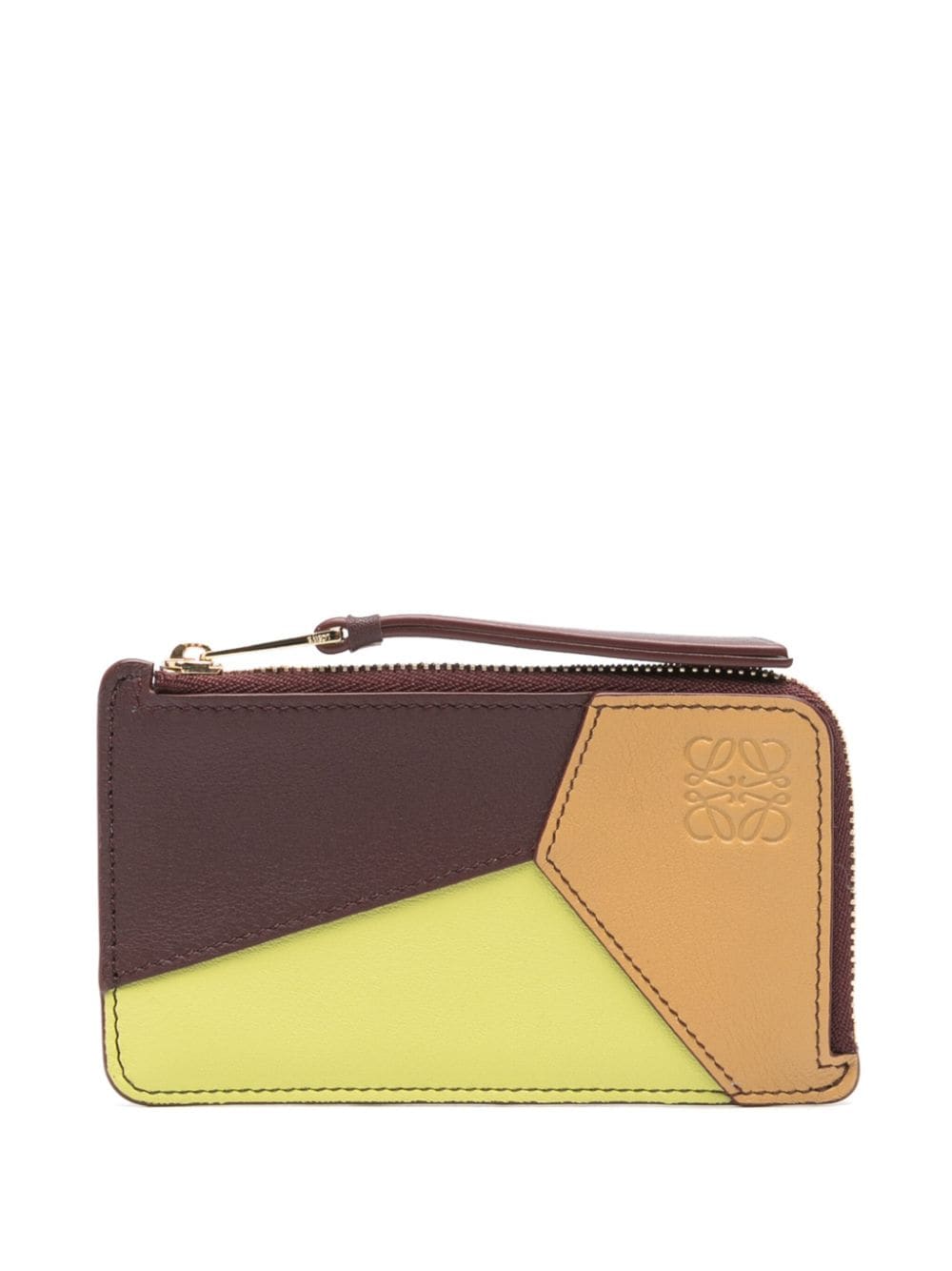 LOEWE Puzzle Coin leather card holder - Brown von LOEWE