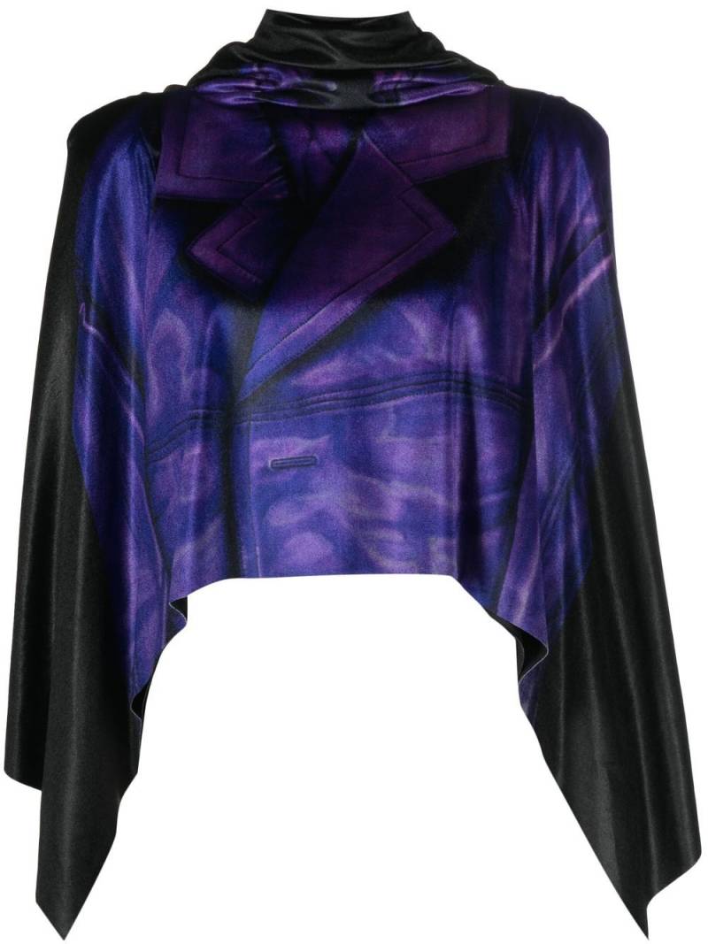 LOEWE abstract-print draped top - Purple von LOEWE