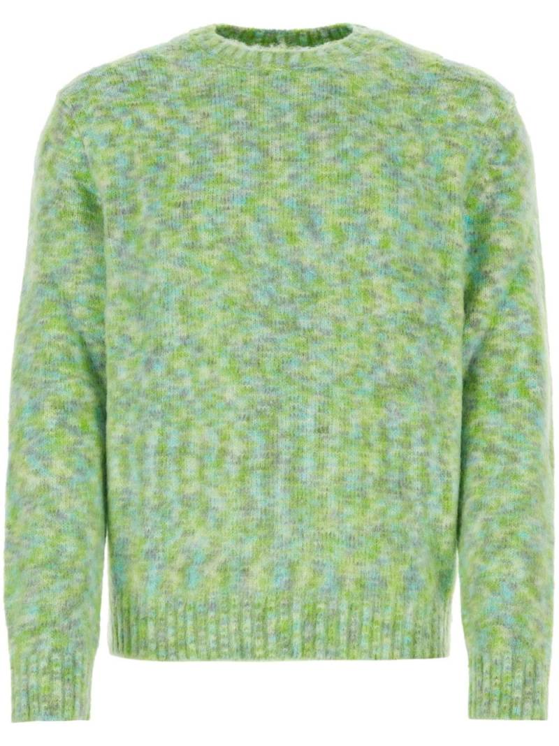 LOEWE anagram-patch crew neck sweater - Green von LOEWE