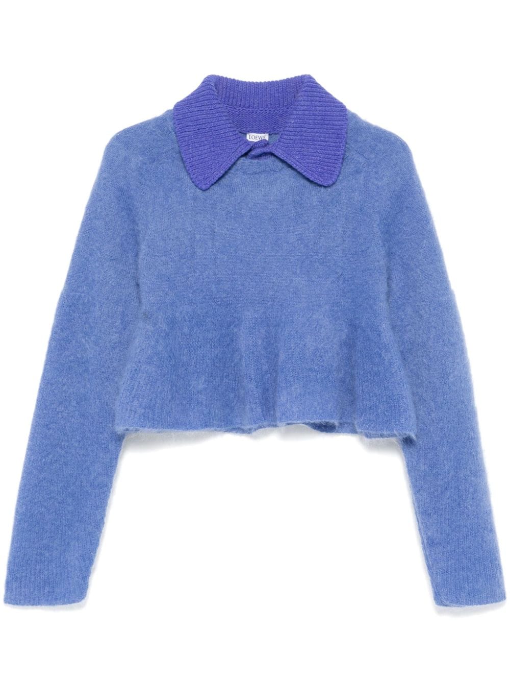 LOEWE brushed-finish polo sweater - Blue von LOEWE