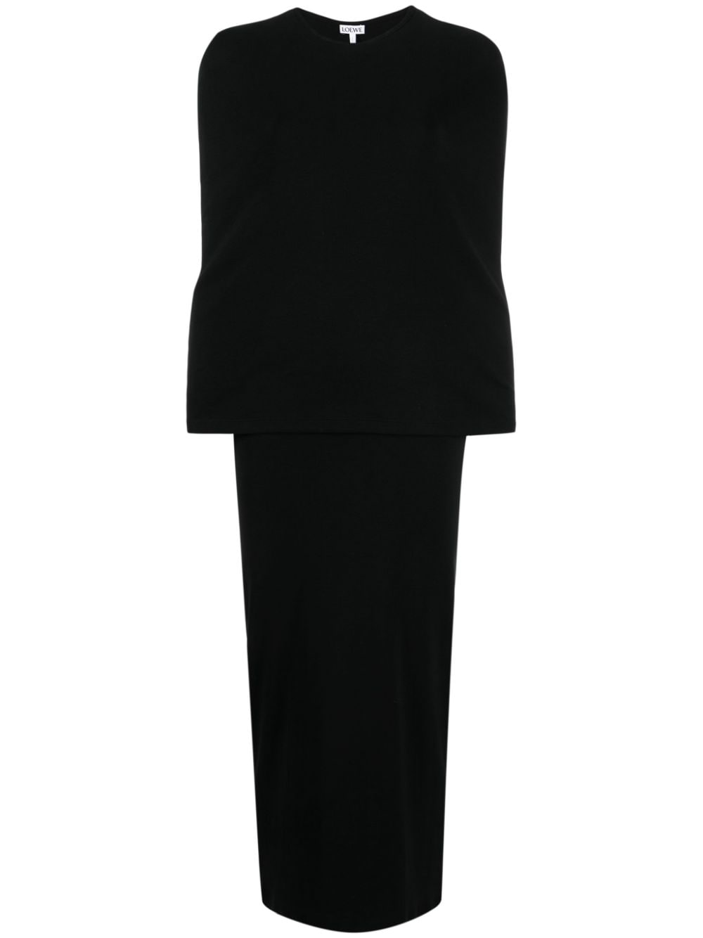 LOEWE crew-neck cotton midi dress - Black von LOEWE