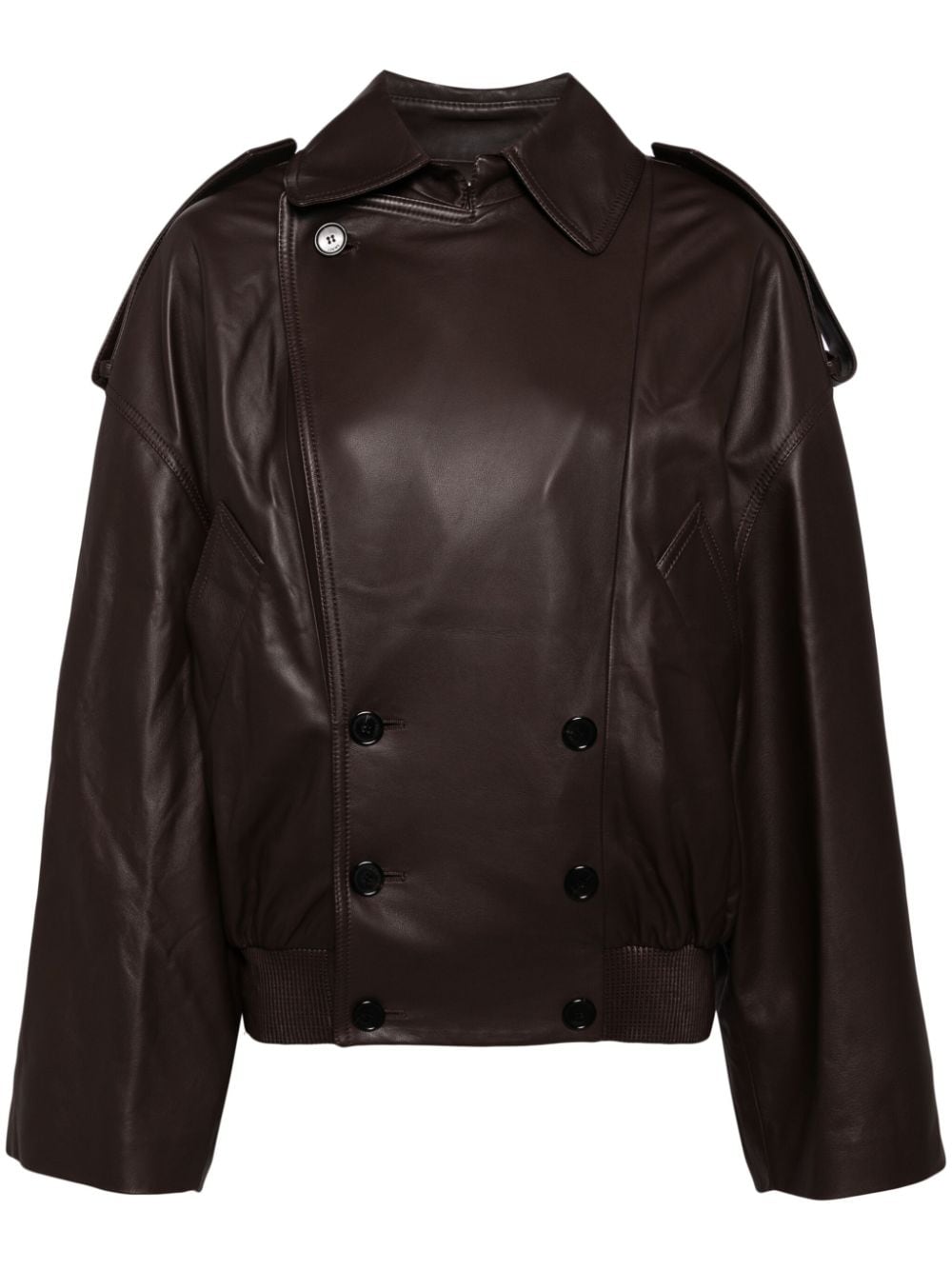 LOEWE double-breasted leather jacket - Brown von LOEWE