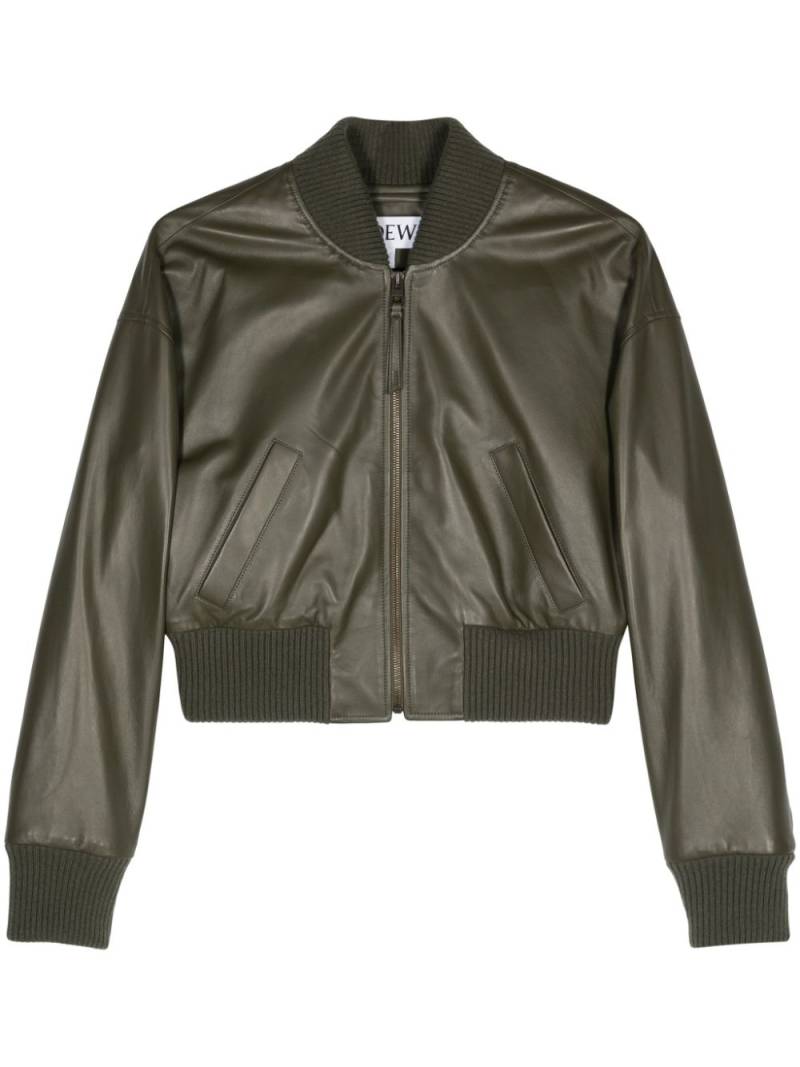 LOEWE leather bomber jacket - Green von LOEWE