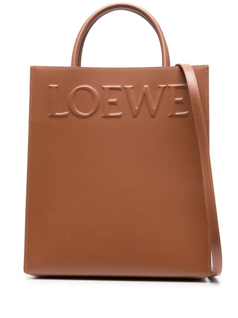 LOEWE logo-embossed leather tote bag - Brown von LOEWE