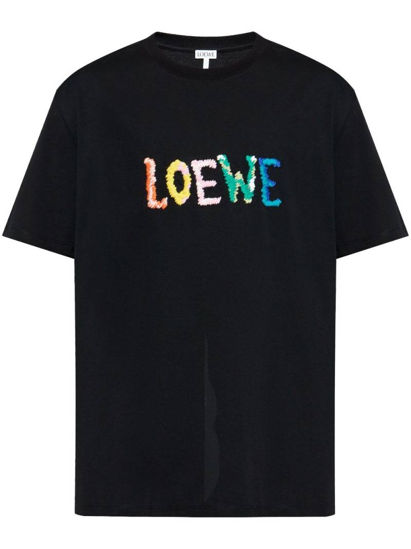 LOEWE logo-embroidered T-shirt - Black von LOEWE